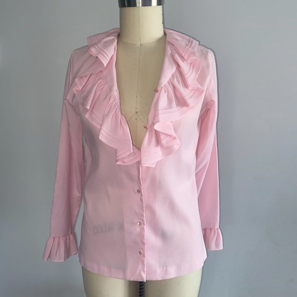 📦SOLD📦 VTG Ruffle Blouse - Picture 3 of 10